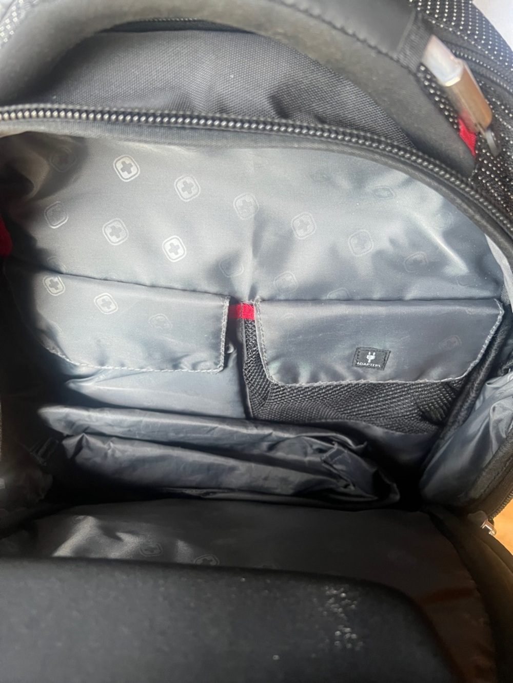 SwissGear Black Backpack with Red Logo Accent - Picture 5 of 11